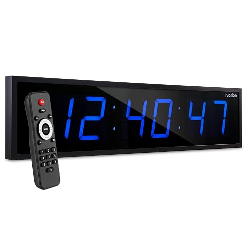 Ivation Oversized 24" Large Digital LED Clock | Big Digital Clock w ...