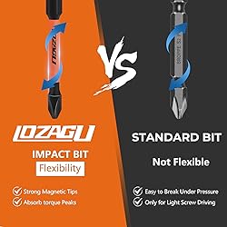LOZAGU 12-Piece Phillips Bits #2 Impact