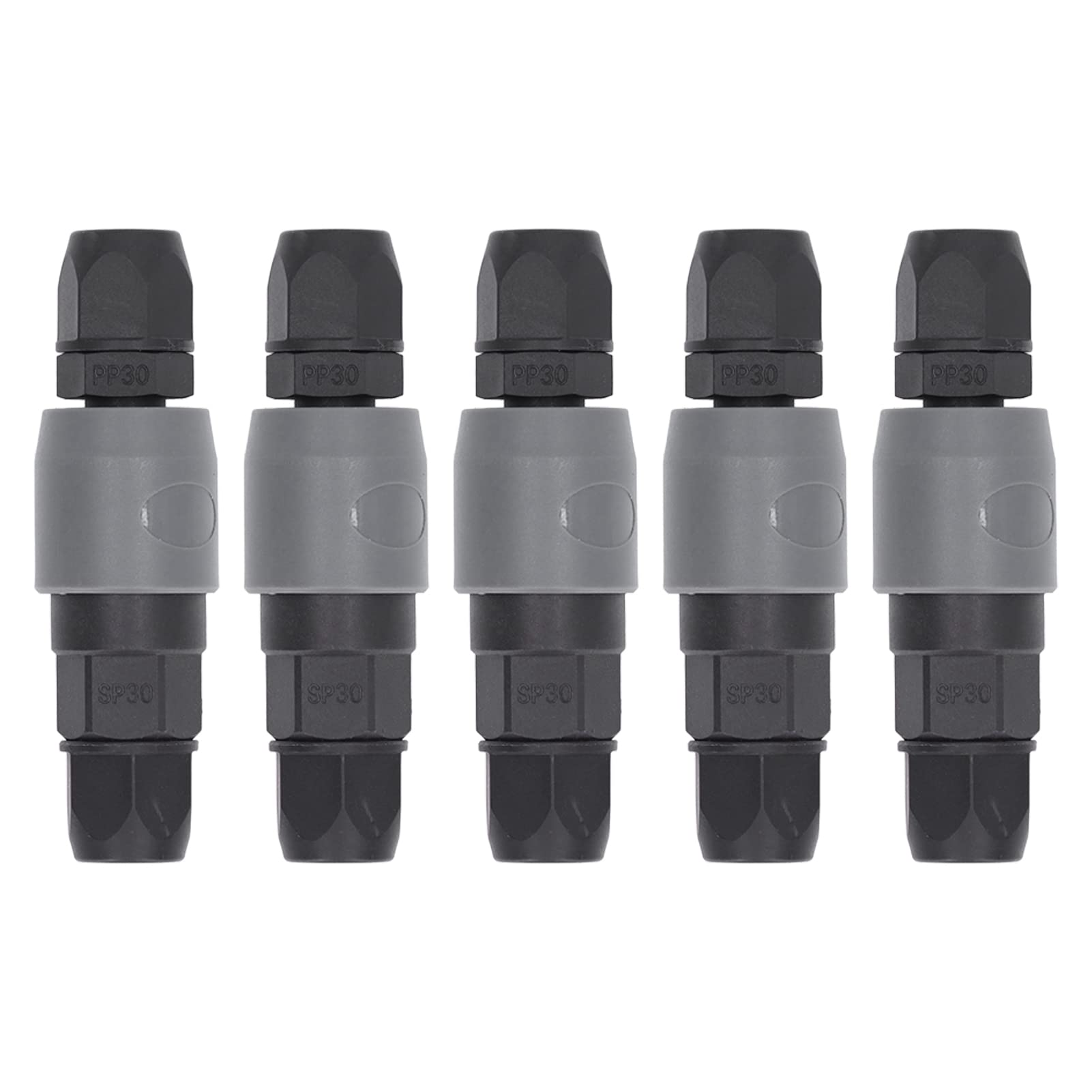 5 Set Pneumatic Quick Connector C Type Self Locking Air Compressor Hose Coupler Plug Socket Plastic Steel SP PP Air Duct Quick Connector Fittings(SP+PP-30)