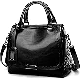 PORRASSO Retro Handbag Women Crossbody Bag Ladies Shoulder Bag Top-handle Bag Satchel for Work Travel Dating Shopping Black A