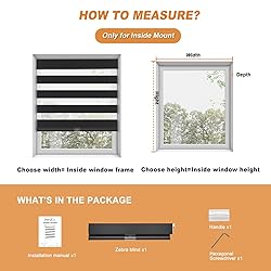 Persilux No Drill No Tool Zebra Blinds Dual Layer