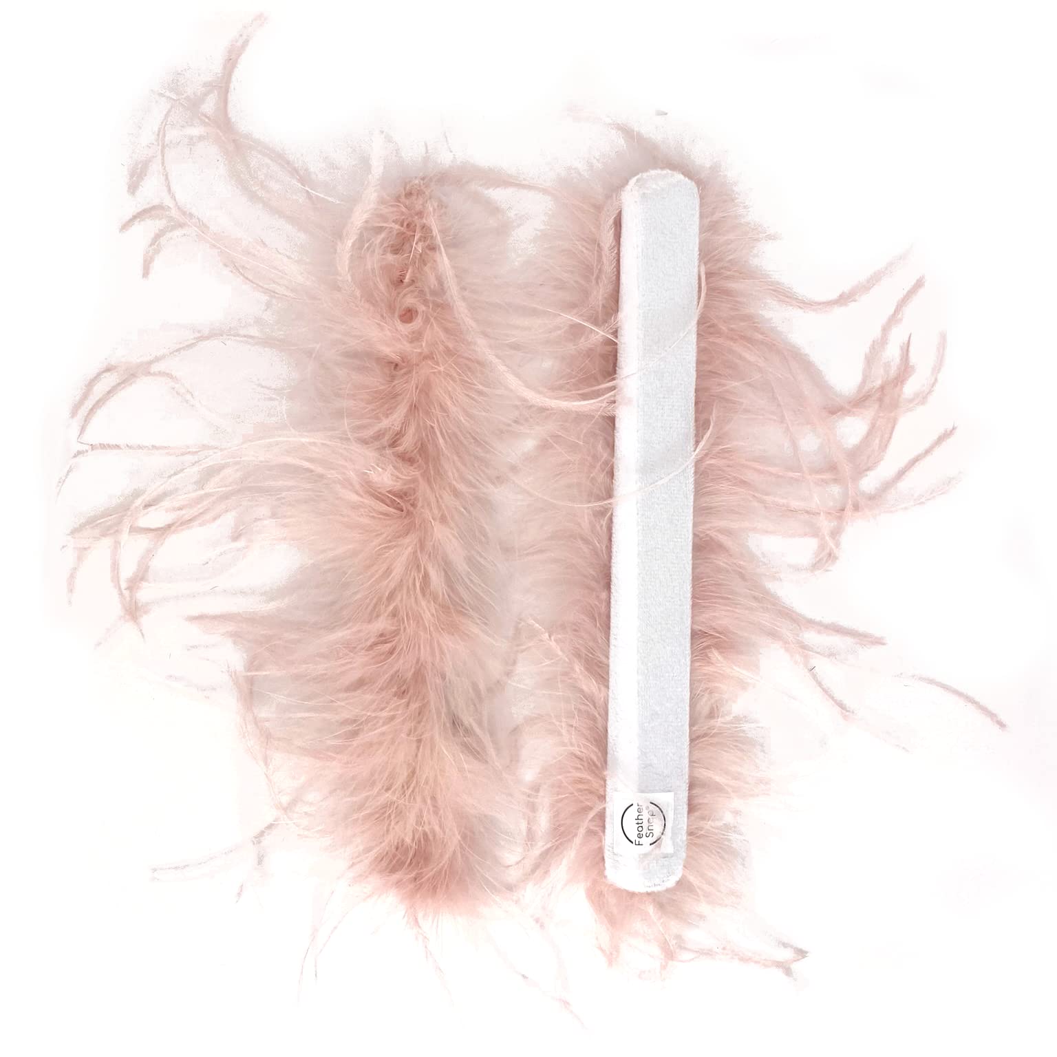 Feather Snap Pair of Original Bands Bracelets - Full Volume - Large & Fluffy Size Cuffs (Light Pink)