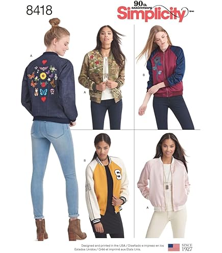 Simplicity Misses' Lined Bomber Jacket Art and Craft Sewing