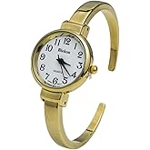 Blekon Collections Quartz Womens 26mm Delicate Metal Cuff Bangle Watch