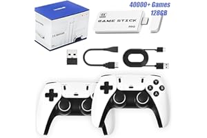 GENERIC 2026 Upgrade Retro Game Stick, 128 GB, with 40,000+ Built-in Classic Video Games, Retro Gaming Console with 23 Emulators, Plug & Play for TV Video Gaming Stick HDMI Output with Dual 2.4G Controllers