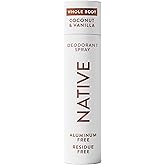 Native Whole Body Deodorant Spray, Coconut & Vanilla, 72 Hour Odor Control, Aluminum Free, No Chemical Propellant, Contains Naturally Derived Ingredients, 3.5 oz