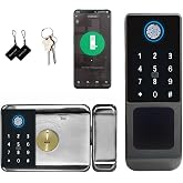 EIYSIE WiFi Smart Gate Lock, Dual Side Fingerprint Lock, IP65 &amp; App Control | Electronic Gate Lock for Outdoor Fence, Keyless Entry Door Lock with Keypad, Waterproof Digital Lock