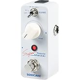 SONICAKE Clean Boost Pedal with Buffer and +12dB Gain - Sonic Super Master | Mini compact pure booster pedal effects for electric guitar bass