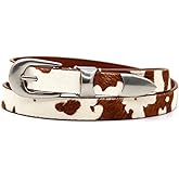 HQZBPT Women's Leather Horsehair Belt, Western Style Fashion Belt for Jeans and Dresses, Premium Textured Casual Accessories