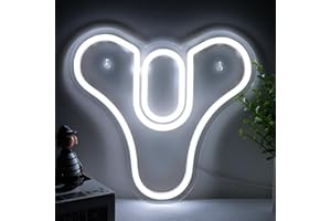 Pugna Destiny 2 Logo Neon Signs for Wall Decor Game Neon Lights for Bedroom Led Business Signs Suitable for Bedroom Man Cave Christmas Best Gift 11 * 10 Inch(White)