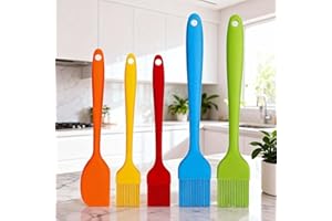 5-Pcs Mini Colorful Silicone Spatula with Fine Edge, Small Rubber Kitchen Spatula Tool for Detail Work, Silicone Mini Spatula
