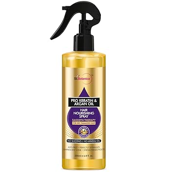 StBotanica Pro Keratin & Argan Oil Hair Nourishing Smooth Therapy Spray, 200ml - For Dry, Damaged Hair, No Silicone or Mineral Oil