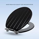 AQUALONA Premium Tongue and Groove Soft Close Toilet Seat Black view 3