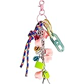 QTKJ Keychain for Women, Bag Charm, Hand-Woven Nylon Rope Key Chain, Aesthetic Keychain, Bag Accessories Charms for Handbag, Backpack(Style 110