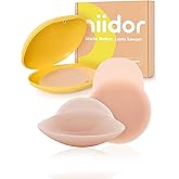 Niidor Nipple Covers For Women With Lift - Silicone Sticky Nipple Pasties Reusable - Adhesive Breast Petals With Travel Case