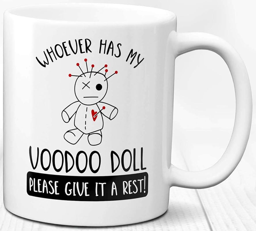 Amazon Com Voodoo Doll Funny Humour Halloween White Design Ceramic Mug 11 Oz Handmade