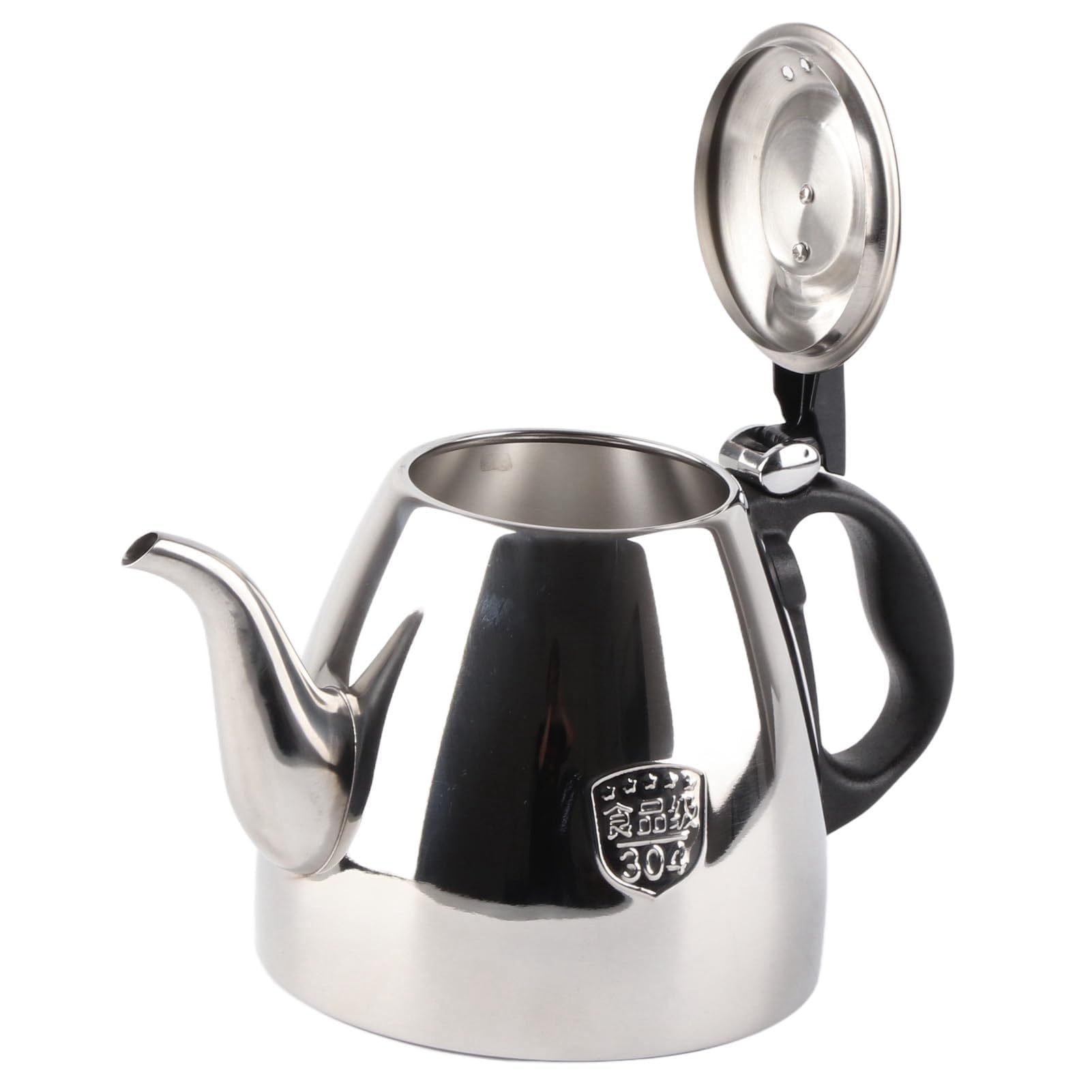 Stainless Steel Teapot, Large Capacity Quick Heating Stove-top Tea Coffee Pot Kettle with Heat Resistant Handle for Home Office Cafe(1.2L)