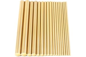Swpeet 18Pcs Assorted Brass Solid Round Rod Lathe Bar Stock Kit, Diameter 2mm-8mm Length 100mm, Perfect for Various Shaft, Mi