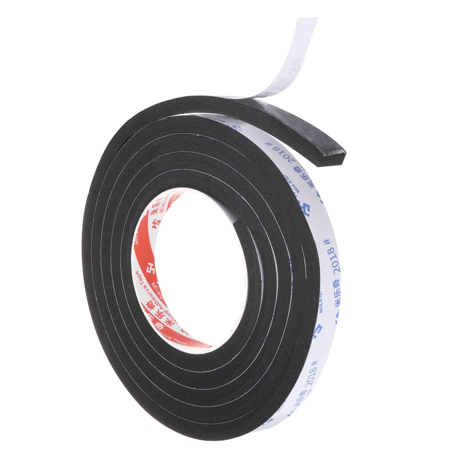 PATIKIL 2m/6.6ft Sealing Foam Tape, 1.5cm Wide 8mm Thick Single Sided Weather Stripping Door Seal Strip for Window Door Insulation, Black