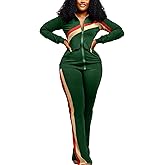 2 Piece Outfits for Women Long Sleeve Striped Zipup Jacket Wide Leg Long Pant Retro Tracksuit Sport Set Wine Red