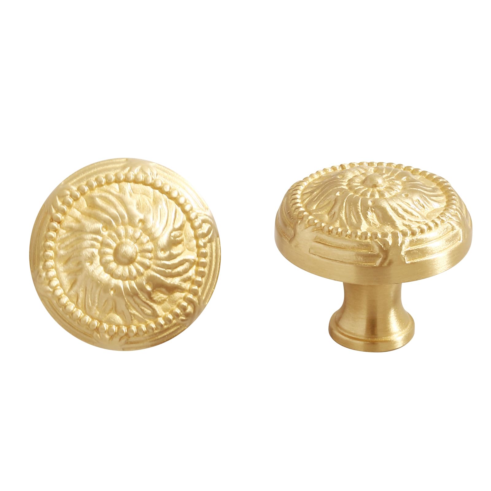 Monsully 2Pcs Gold Drawer Knobs, Gold Handles, Kitchen Cabinet Handles, Door Knobs for Wardrobes with Mounting Screws for Closet, Drawer, Door