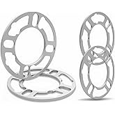 LUJIANI 4 Pack Universal Wheel Spacers, 1/5" (5mm) Thick Die Cast Replacement Wheel Spacer for 4 & 5 Lugs Wheels/Rims, Fits 98 to 120mm Multiple Bolts Pattern, 4x100, 4x108, 4x110, 5x114.3, 5x120