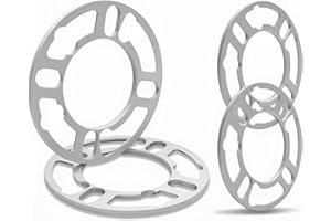 LUJIANI 4 Pack Universal Wheel Spacers, 1/5" (5mm) Thick Die Cast Replacement Wheel Spacer for 4 & 5 Lugs Wheels/Rims, Fits 98 to 120mm Multiple Bolts Pattern, 4x100, 4x108, 4x110, 5x114.3, 5x120