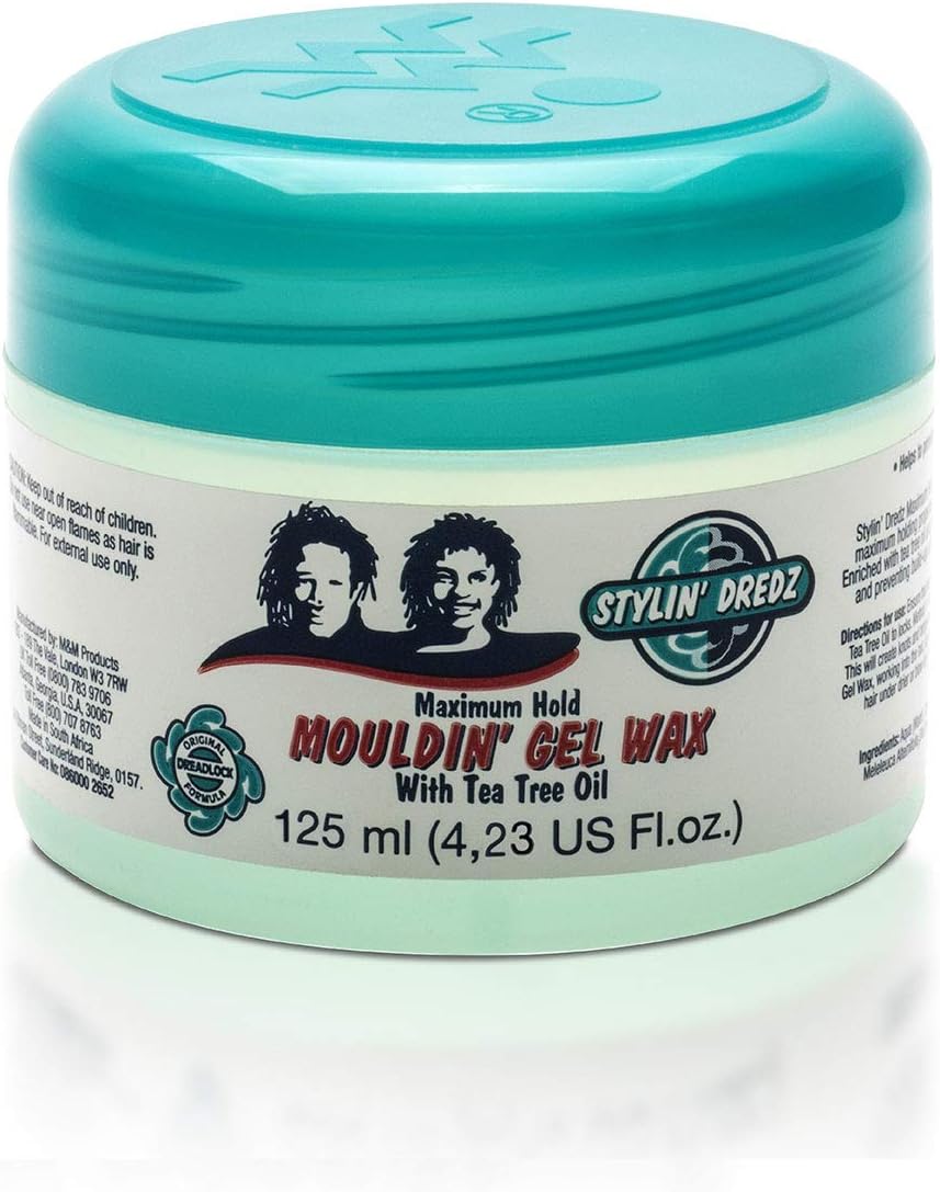 Stylin' Dredz Mouldin' Gel Wax - Loc n Twist Gel - Dreadlock Gel Wax with Tea Tree Oil - 125 ml Single