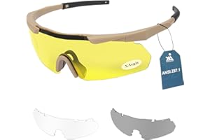 Xaegistac Tactical Eyewear 3 Interchangeable Lenses Outdoor Unisex Shooting Glasses