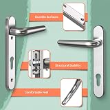 Bwintech 1 Set Black UPVC Door Handle 92mm 210mm Backset 122mm Screw Hole view 3