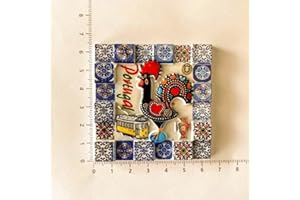 AOPNDTC Portuguese Decorative Ceramic Tile, Traditional Rooster Design with Azulejo Border, 6x6 inches