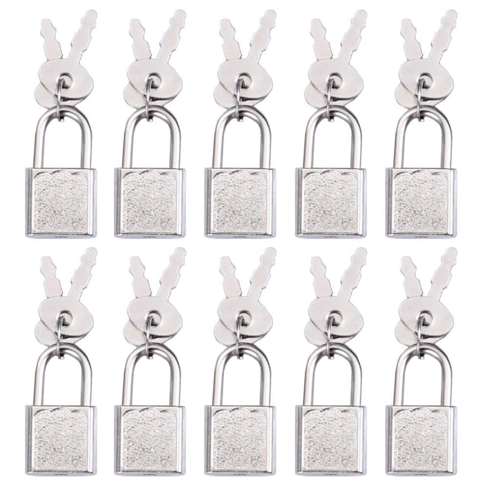 Photo 1 of 10pcs Mini Luggage Lock Small Locks with Keys Cute Diary Padlock Suitcase Lock for Jewelry Boxes Decor Backpack Travel
