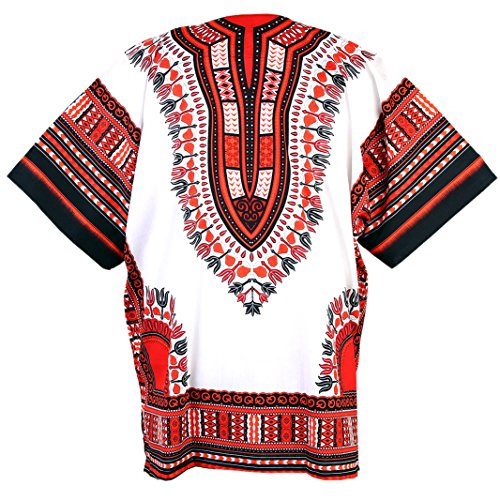 African Dashiki Cotton Mexican Poncho Hippie Tribal Ethic Boho Shirt White ad07w2