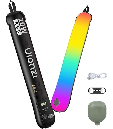 Ambitful インフレータブル LEDチューブライト 12W GC12BI Amazon.com : AMBITFUL GC12 12W Handheld LED Light, 2700K-6500K Bi