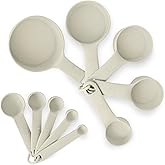 鶹 Basics Measuring Cups and Spoons, 10-Piece Set, Dishwasher-Safe, Linen Gray