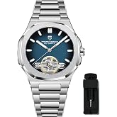 RollsTimi Pagani Design Men's Watch, Self-Winding Skeleton, Sapphire Dial | Tourbillon, business-style mechanical movement, sporty design, stainless steel bracelet, 42mm case