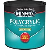 Minwax 211114444 Polycrylic Protective Wood Finish, Clear Ultra Flat, ½ Pint