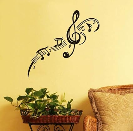 Pegatinas de pared de nota musical de clave de sol para habitaciones de