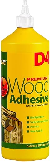 Everbuild D4 Premium Wood Adhesive 1 Litre White Bonding Strength D4