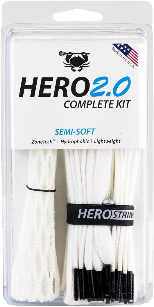 ECD Lacrosse Hero2.0 Complete Kit Lacrosse Mesh kit Hero Mesh 2.0 White