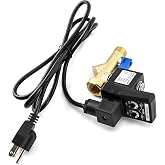 QWORK Automatic Gas Tank Valve with US Plug - Suitable for Gas Tanks, Drip Legs, and Compressed Air System Components - AC 110V Power Supply - 1/2" Valve Size Electronic Drain Valve