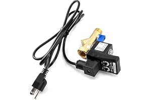 QWORK Automatic Gas Tank Valve with US Plug - Suitable for Gas Tanks, Drip Legs, and Compressed Air System Components - AC 11