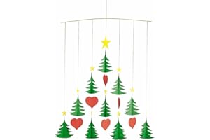 FLENSTED MOBILES Christmas Tree 10 Hanging Mobile - 20 Inches - Handmade in Denmark by Flensted