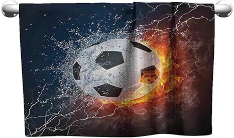 Amazon Xixibo ハンドタオル スポーツ装飾 ゴールネット サッカーボール フットボールフィールド 学校 庭 ビクトリー 柔らかさ 破れにくい W 28 X L 12 Inch バスタオル ホーム キッチン オンライン通販