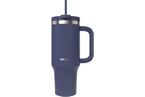 Contigo Streeterville Tumbler, 40 oz (1.18 L), Insulated Stainless Steel Water Bottle with Straw and Leak-Proof Lid, Indigo P