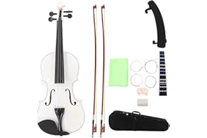 RiToEasysports Violin 4/4,Full Size White Finish Basswood Violins with Bow String Shoulder Rest Carry Bag for Adults, Beginne