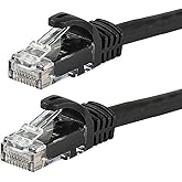 Monoprice Cat6 10ft Black Patch Cable UTP 24AWG 550MHz Pure Bare Copper Snagless RJ45 Flexboot Series Ethernet Cable- Pack of 1