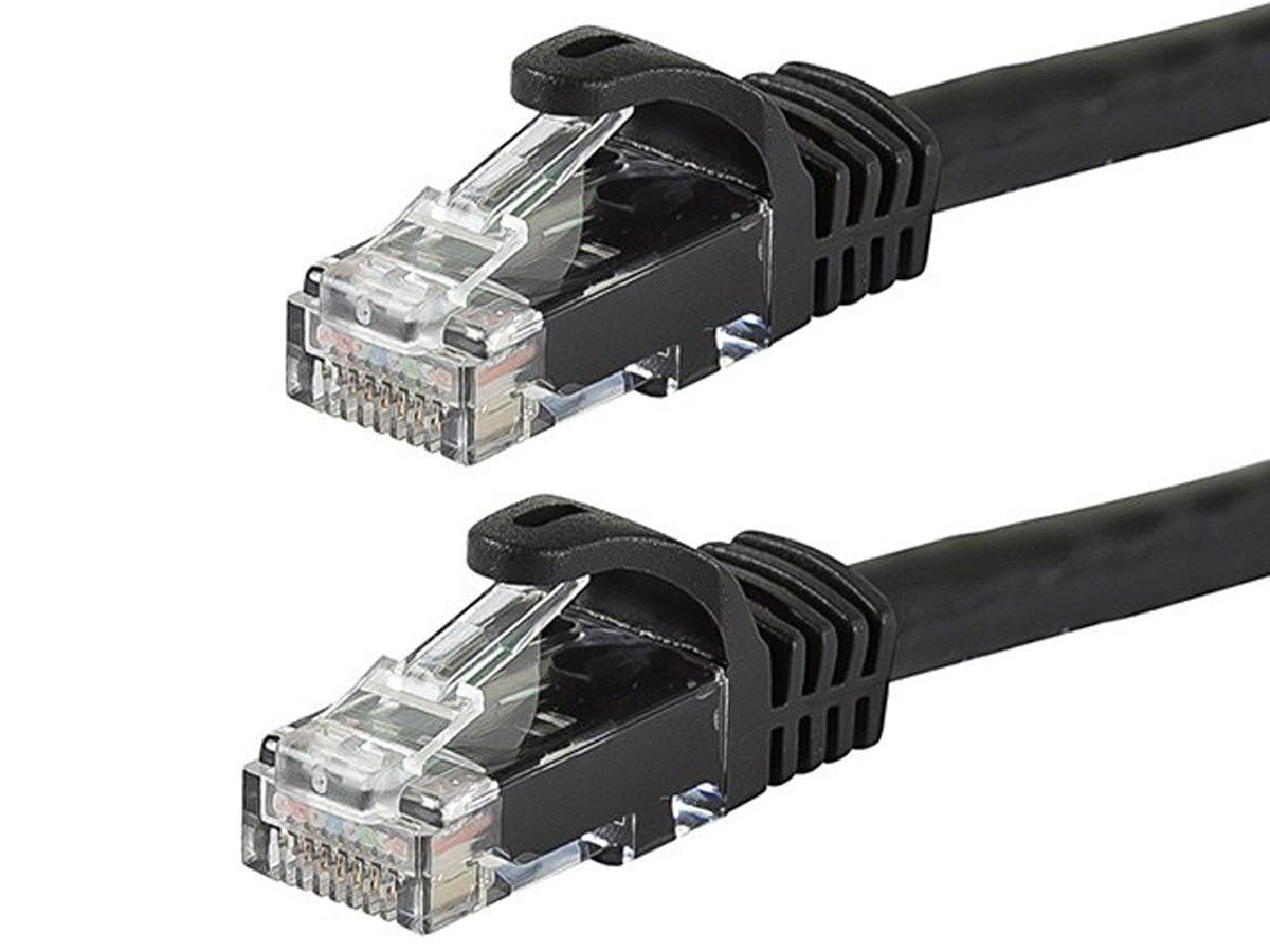 Monoprice 50-Feet FLEXboot Series 24AWG Cat6 550MHz UTP Ethernet Bare Copper Network Cable, Black (109827)