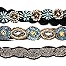 Ondder 5 Pieces Rhinestone Beads Elastic Headband Handmade Crystal Beads Hairbands Hair Accessories For Women