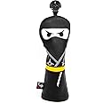 Golf Club Headcover 3 Wood Headcover Ninja Design Magnetic Closure Elegant Embroidery Premium Leather Driver Fairway Wood Hybrid Blade Mallet Putter Cover Wood Head Cover